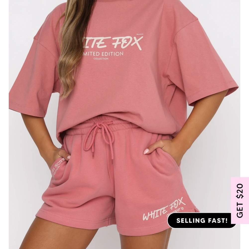 White fox lounge shorts